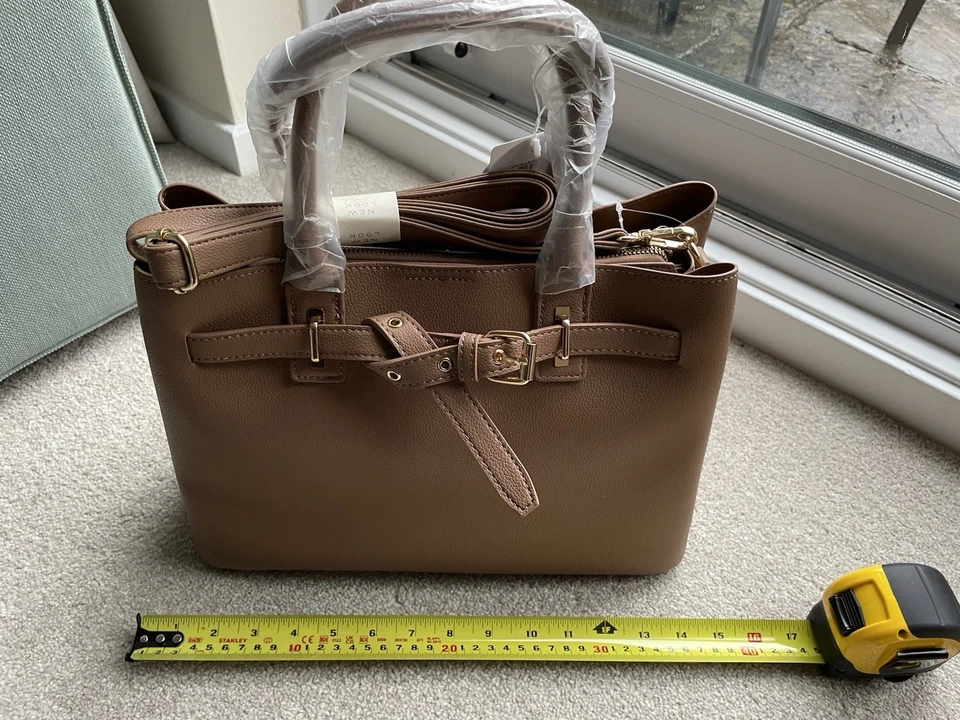 Brand New With Tags New Look Beige Tote Bag With Shoulder Strap - Image 2 of 4