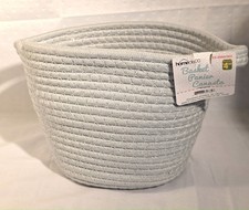 White Braided Rope Storage Basket Home Deco Organizer Bin New w/ Tag