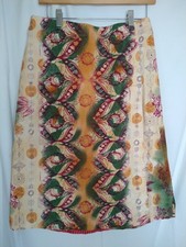 Vintage Christopher Banks Women Sz 10 Button Wrap Skirt Knee Length Stretch