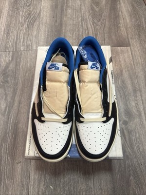 Size 9 - Jordan 1 Retro x Fragment Design x Travis Scott Low Blue