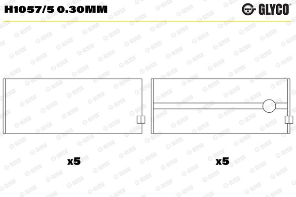 Kurbelwellenlager Glyco H1057/5 0.30Mm Passend FüR Fiat Ford Ford USA FSO Lada-image