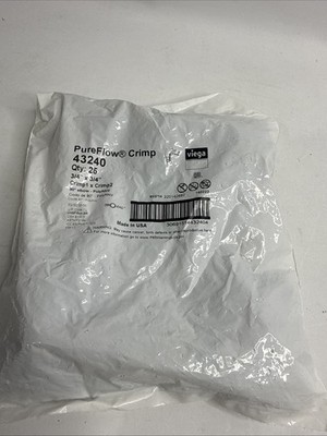 LOT OF 25 VIEGA #43240 PURE FLOW ¾'' CRIMP 90 ELBOW