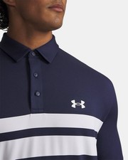 Under Armour UA Playoff 3.0 Stripe Golf Polo Shirt, Fast Drying, breathable,Navy