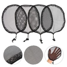 4Pcs Comfortable Black Hairnet Ponytail Net Breathable Elastic Hair Bun Cover