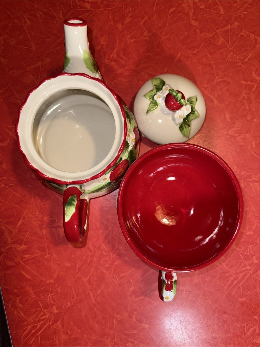 Temptations Complete Strawberry Tea for One Set Figural Fruit