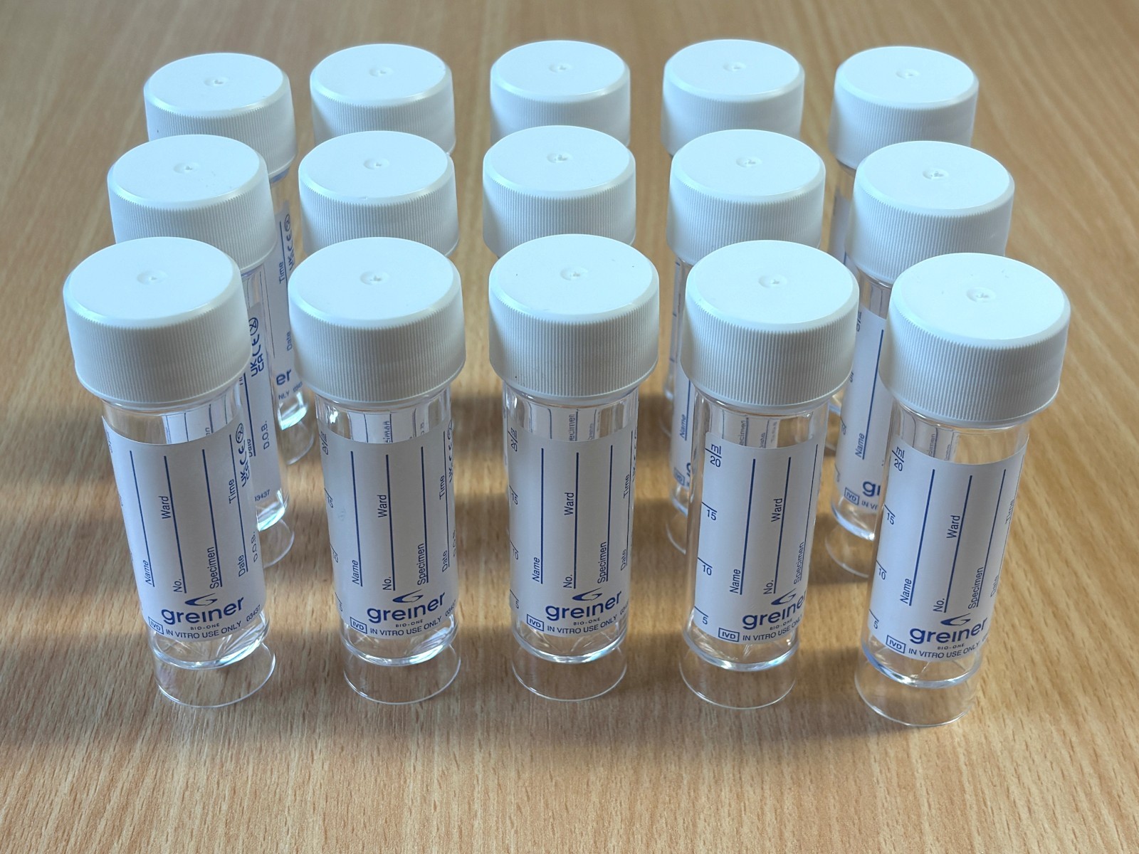 30ml Universal containers Urine sample bottle labelled QTY OF 30