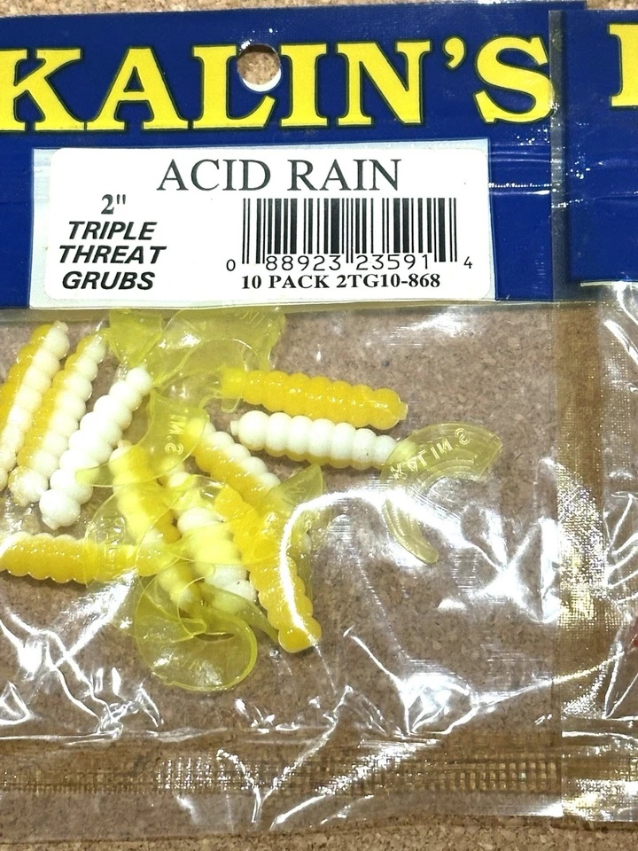 Paquete de 160 larvas de triple amenaza Kalin's de 2" - ¡Mala sangre 16 paquetes! pez trucha Foto 2 de 3