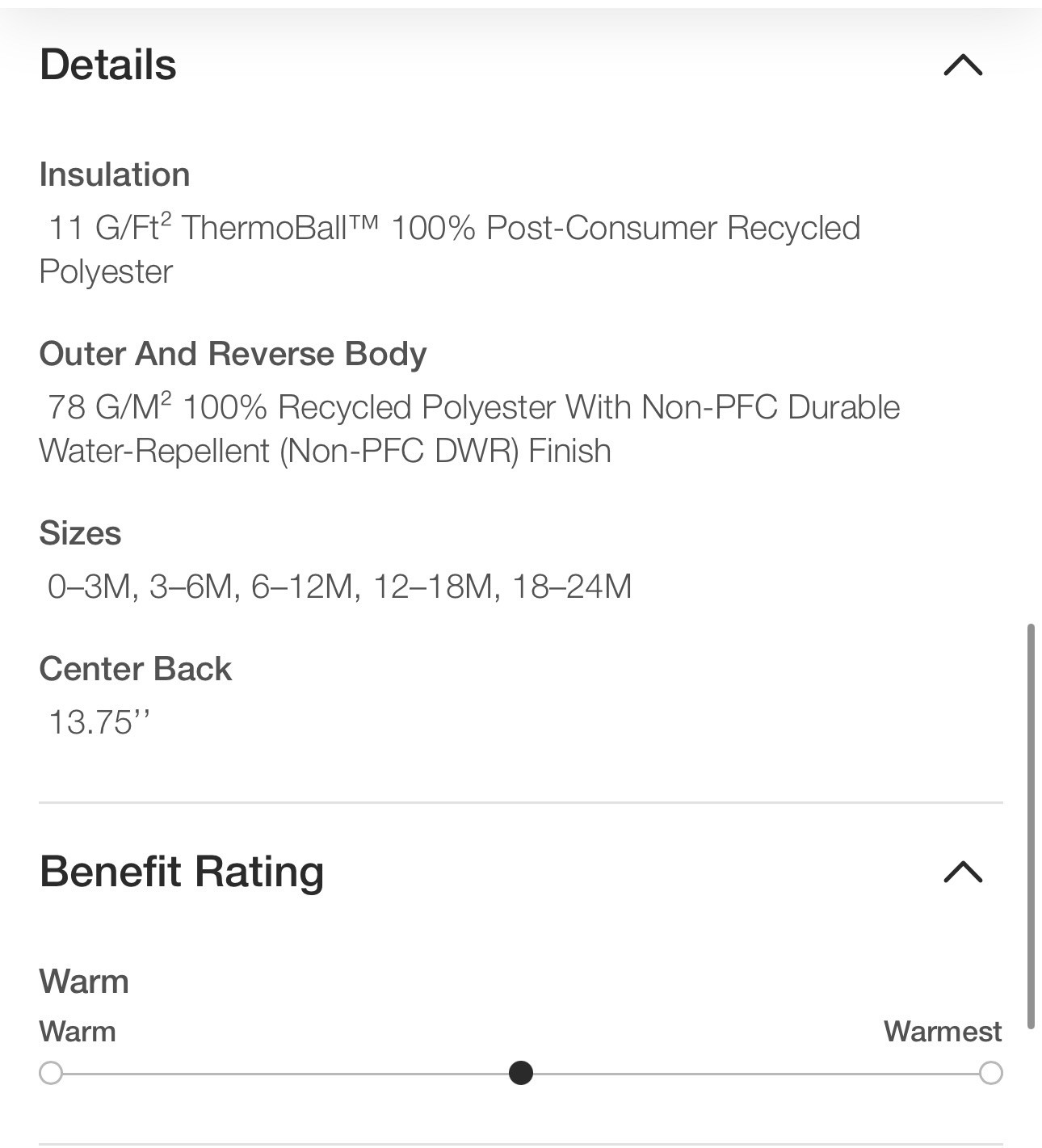 TNF The North Face Baby Thermoball Reversible Hood Jacket 18-24M Periwinkle thumbnail 5