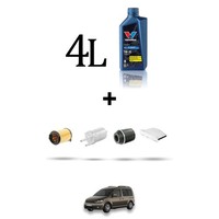Hoffcar Wartungsset 4 Filter Und 4L ÖL FüR Vw Caddy Iii (2C) 1.2 Tsi 63KW