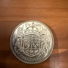 1942 Canada Silver Half Dollar 50 Cents : Rainbow Tone - Very Low Mintage 1.9M