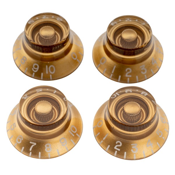 Musiclily Pro 4Pcs Gold Imperial Inch Top Bell Hat Knobs For Usa Les Paul Guitar-image
