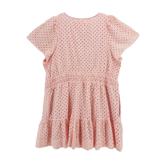 ANTHROPOLOGIE Somerset Mini Dress Eyelet Edition Tiered Pink Blush EUC Size 3X - Picture 4 of 8