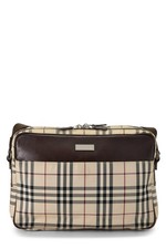 Burberry Brown House Check Nylon Messenger Large - WGACA