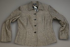 Ann Taylor Women  s Blazer Size 12 NWT Brown Black White Box Check Pattern