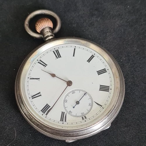 Antique Solid Silver Gents Waltham Mass Pocket Watch 1906 working ref4450