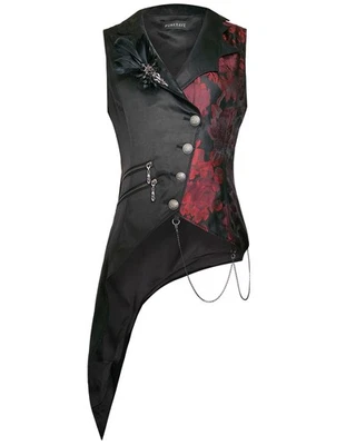 Punk Rave Chaleco Gótico Visual Kei Para Hombre Negro Rojo Steampunk Aristócrata - Imagen 1 de 4