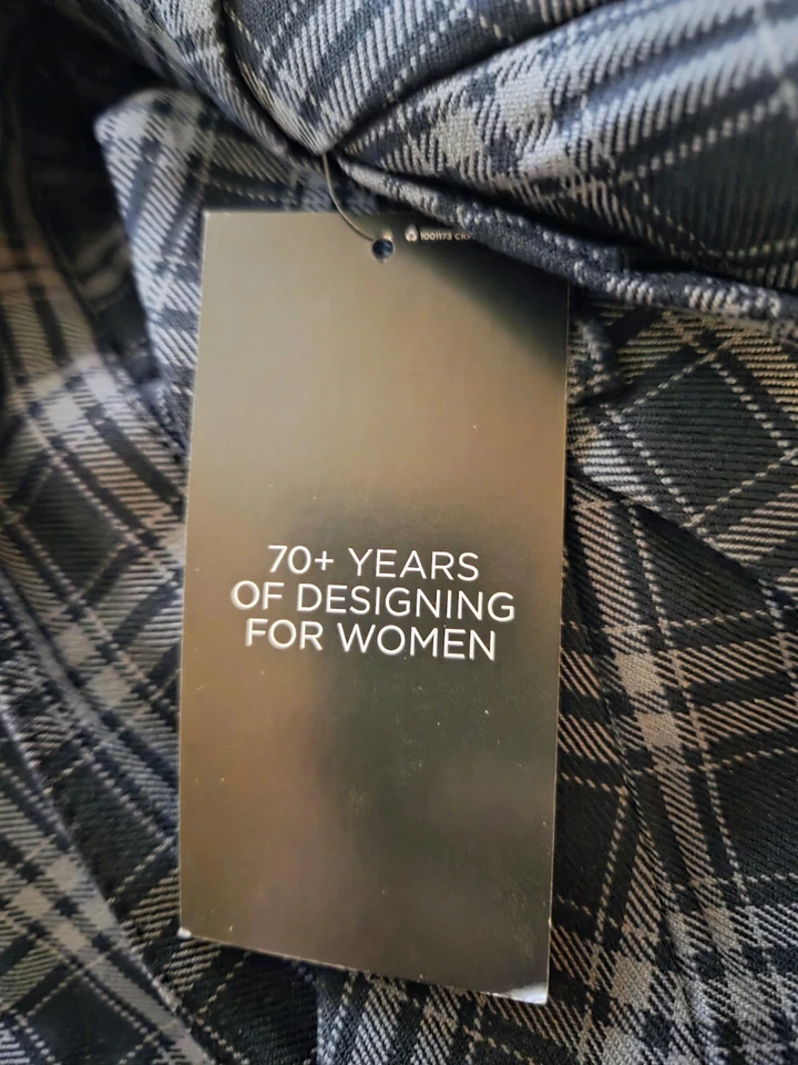 Pantalón Lee Petite para mujer calce relajado pierna recta talla 16 P a cuadros-NUEVO Foto 3 de 4