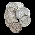 12 Year Run of Silver Mercury Dimes, 1934-1945