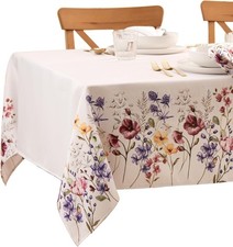 Poppy Wildflower Bordered Tablecloth Multicolor - 60"W x 120"L