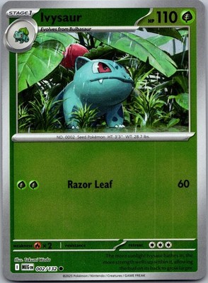 Ivysaur 002/132 Common Mega Evolution Pokemon Near Mint