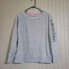 Calvin Klein Performance Long Sleeve Logo Sweatshirt Pullover Gray Women's 1X