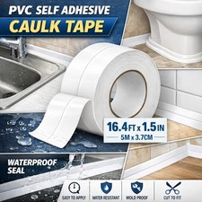 PVC Self Adhesive Caulk Tape 16.4ft x 1.5in &ndash; Waterproof Kitchen & Bathroom