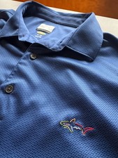 Greg Norman Golf Shirt Play Dry XL Mens Navy Pattern Logo