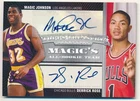MAGIC JOHNSON DERRICK ROSE 2008/09 TOPPS TREASURY DUAL AUTOGRAPH SP AUTO #12/39