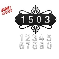Stunning Silver Address Sign with Customizable Numbers for Homes  Gardens