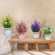 Fleurs artificielles décoratives en pot pour espaces de vie collection 6 pièce