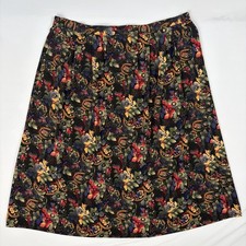 Vintage Sag Harbor Woman Dark Floral Midi Maxi Skirt 2X Boho Cottagecore 90s