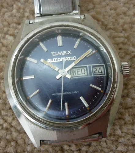 Vintage Timex Automatic Mens Watch Day Date 37360