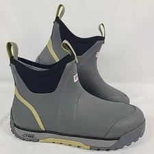 XTRATUF Men's 6" ADB Ice Rubber Fleece Lined Ankle Deck Boots Dark Grey Sz 10