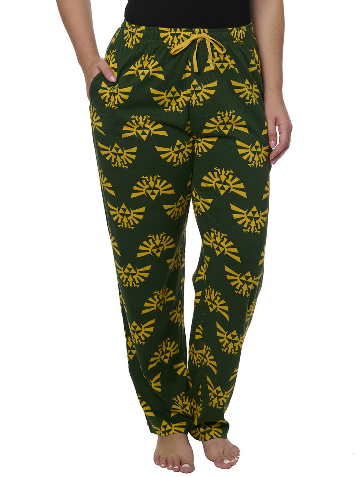 Pantalones de pijama Legend of Zelda para mujer ropa de salón Hyrule Triforce (talla mediana)