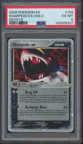 2005 Pokémon EX Deoxys Holo #104 Sharpedo EX EX-MT PSA 6