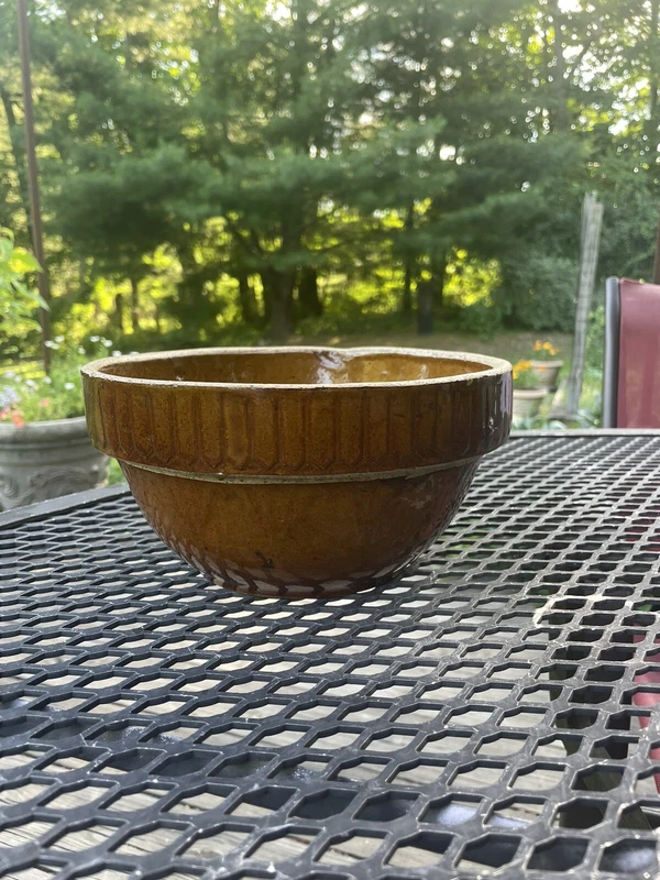 Brown Stoneware Mixing Bowl