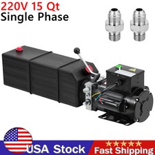 15 Quart Car Lift Hydraulic Pump Power Unit Single Action 220v For Auto Repair