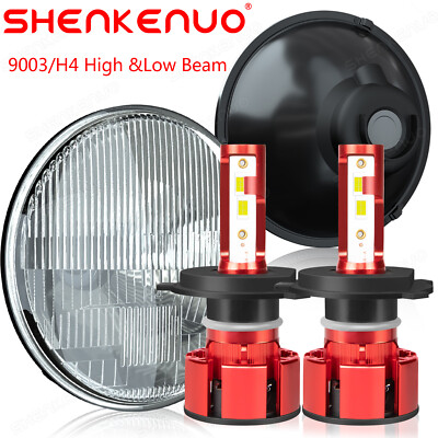 For Toyota Pickup Corolla Pair 7inch Halo Led Round Headlights High/Low Beam