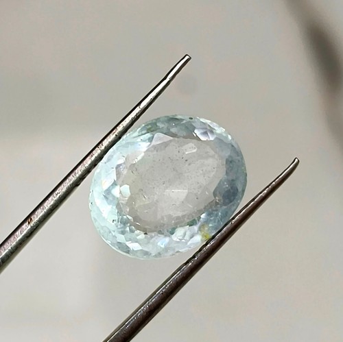 Natural Sky Blue Topaz Earth Mined Rutile Oval Shape Loose Gemstone H77 - Picture 8 of 14