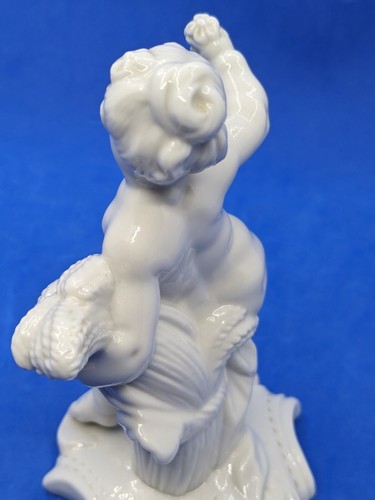 Estatuilla alemana de porcelana blanca querubín putti estatuilla Nymphenburg 265 ver fotos - Imagen 8 de 15