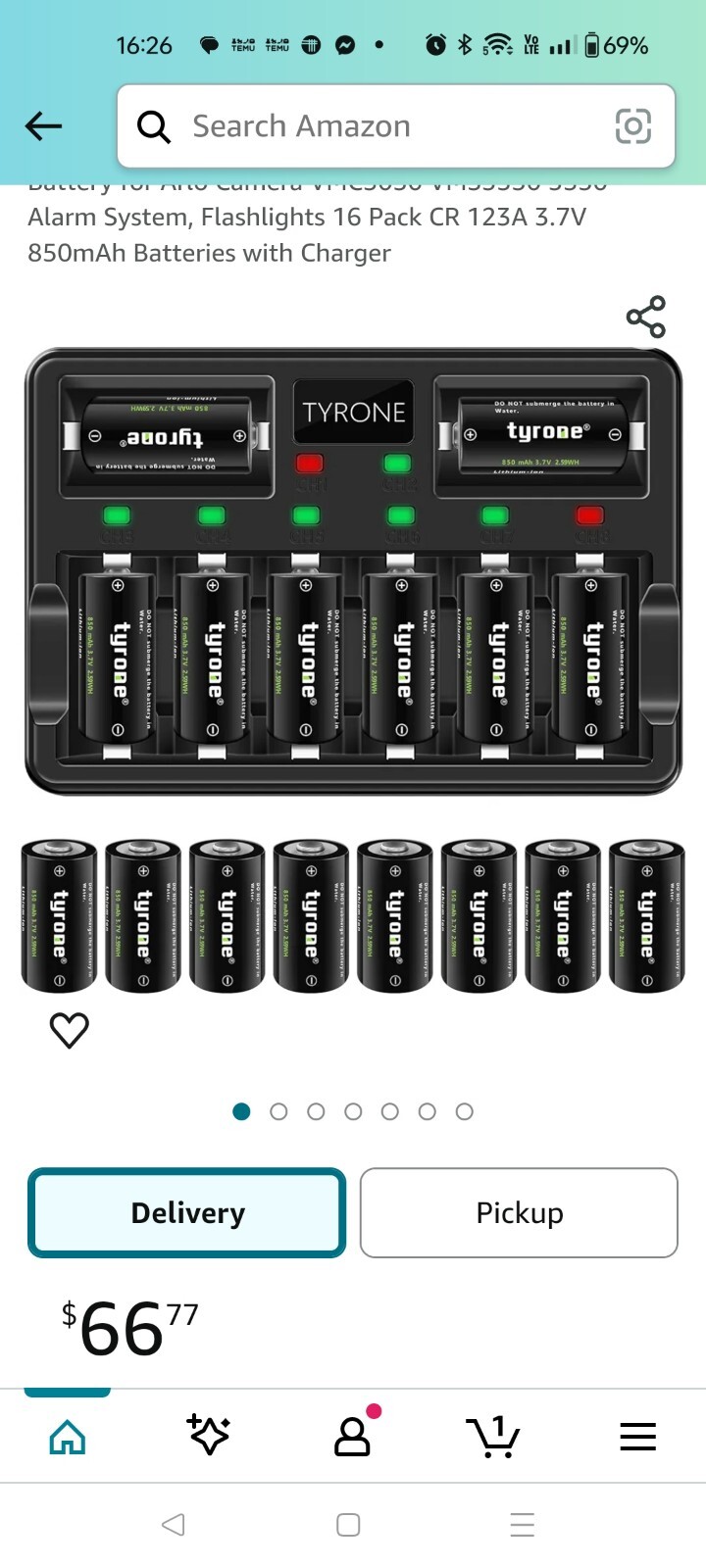 CR123A Rechargeable Batteries, 123A Lithium Battery for Arlo Camera VMC3030 VMS-image