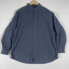 Woolrich Flannel Shirt Cotton Midnight Blue Heather Men  s sz XL