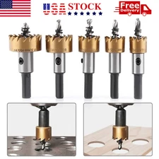 5PCS Hole Serration Kit HSS Steel Drill Bit Set Cutter Tool For Metal Wood Alloy