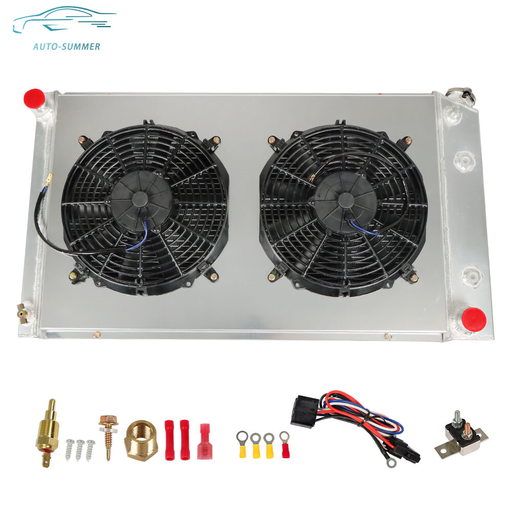 Fan Shroud Kit ALLOYWORKS 3-Row Aluminum Radiator + Fan Shroud + Relay ...