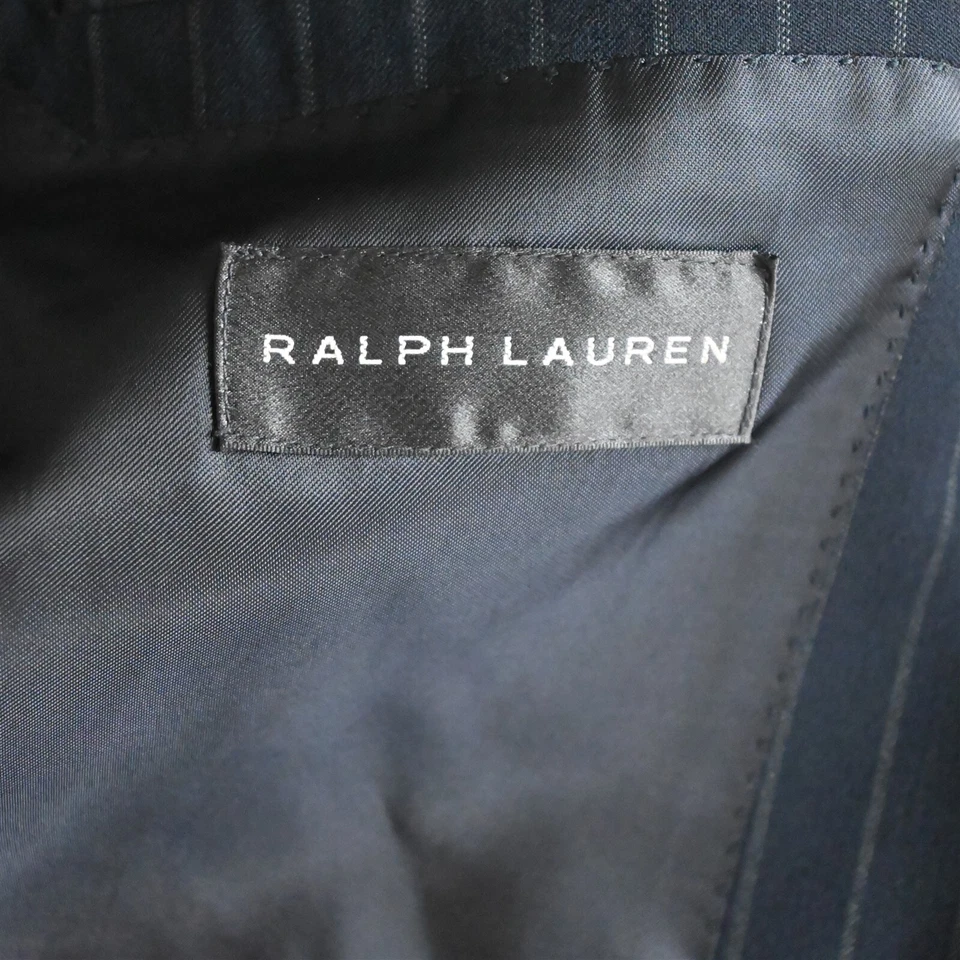 Blazer Abrigo Deportivo Ralph Lauren Etiqueta Negra Italia 40R Azul Marino Tiza Rayas Chaqueta Foto 4 de 4