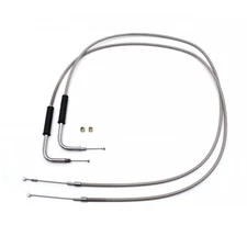 Stainless Steel Throttle and Idle Cable Set Suitable For  Harley-Davidson FXST