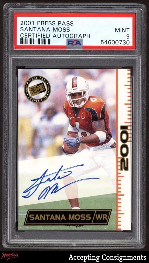 Santana Moss Press Pass Certified Autograph # Base