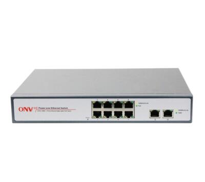8 Ports PoE Switch 8 x10/100M PoE Ports 9K 2M 3.2Gbps 2x 10/100M uplink RJ45 
