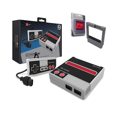 Hyperkin RetroN 1 AV Gaming Console for NES Games Gray + Famicom Converter