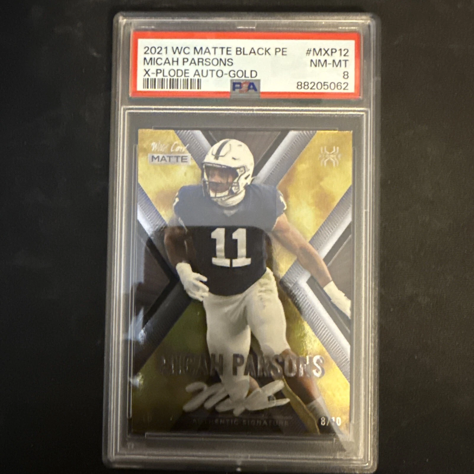 Micah Parsons Wild Card Matte Black Premier Edition X-Plode Autographs #MXP12 Gold